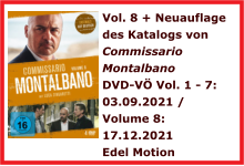 Vol. 8 + Neuauflage des Katalogs von Commissario Montalbano DVD-VÖ Vol. 1 - 7: 03.09.2021 /  Volume 8: 17.12.2021  Edel Motion